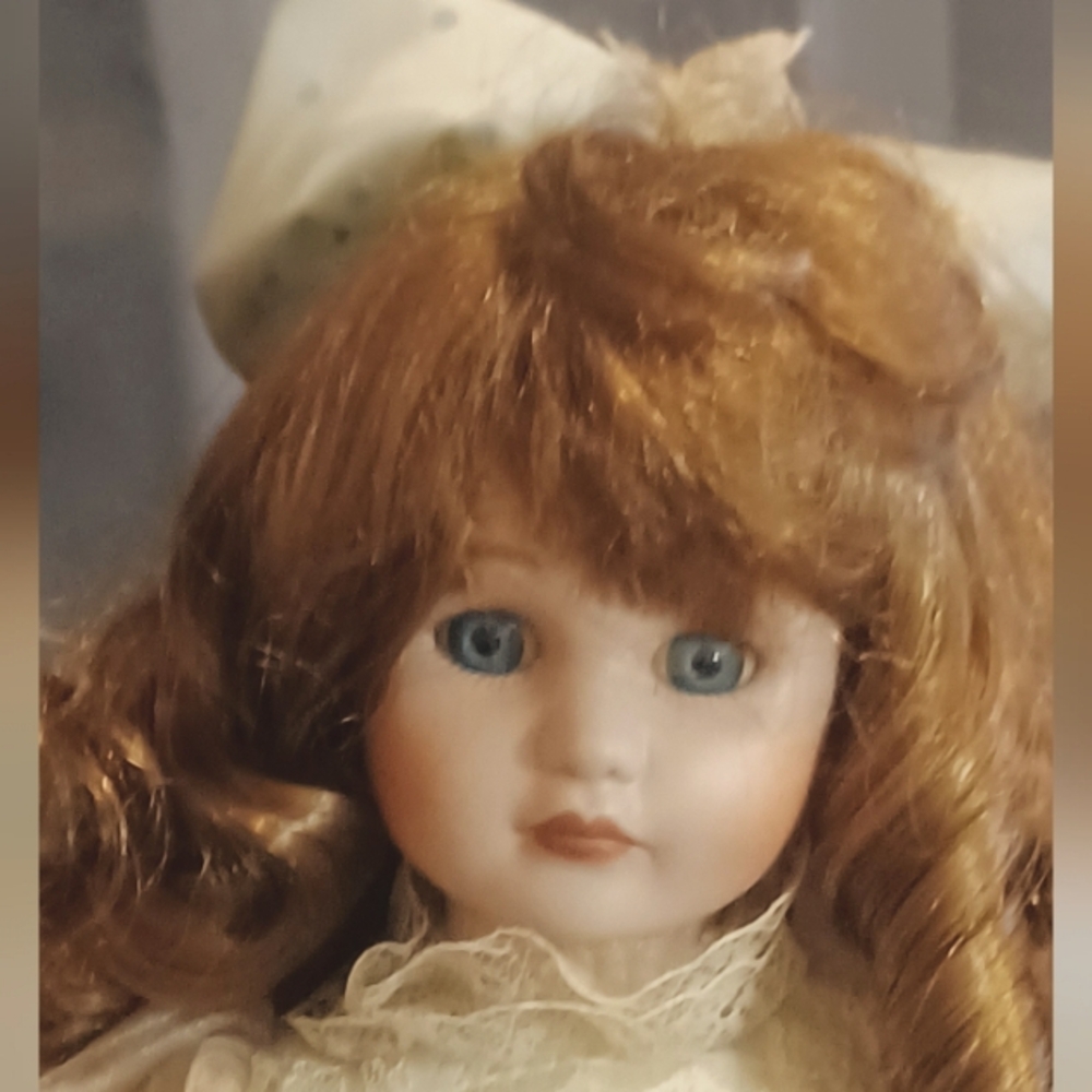Vintage Porcelain Doll with Aburn Hair